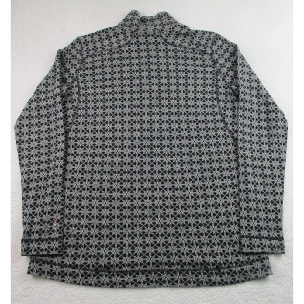 Smartwool Sweater Womens XL Black Merino Wool Quarter Zip Base Layer Pullover‎